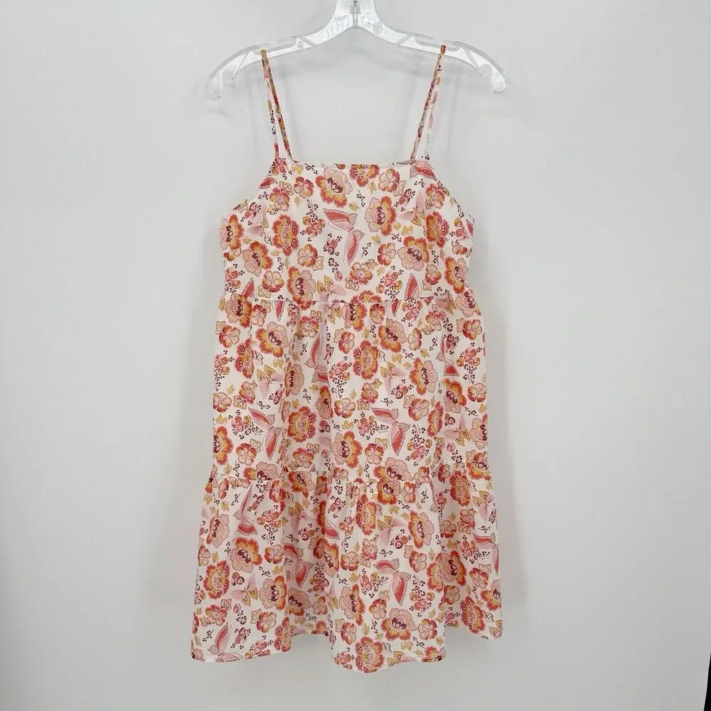 Loft Outlet Womens Mini Dress Size S‎ Floral Butterfly Tiered Sundress Summer